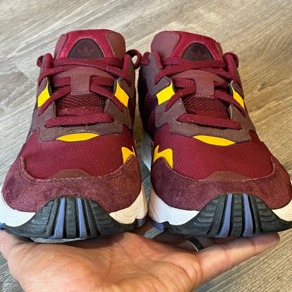 Adidas Yung-1 Mens Noble Maroon Solar Yellow Sneakers DB2602 Size 10